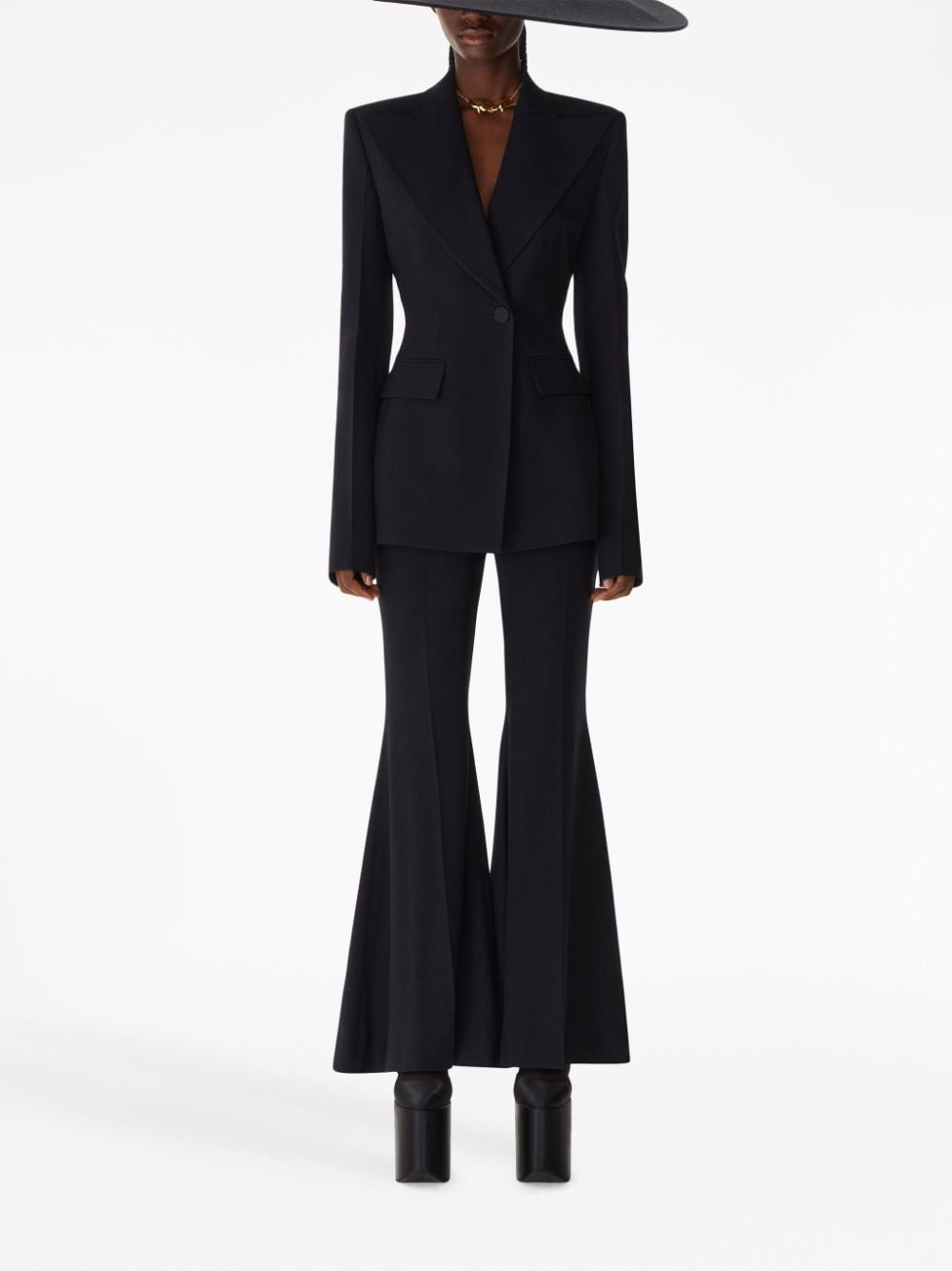 high-waist flared trousers - 2