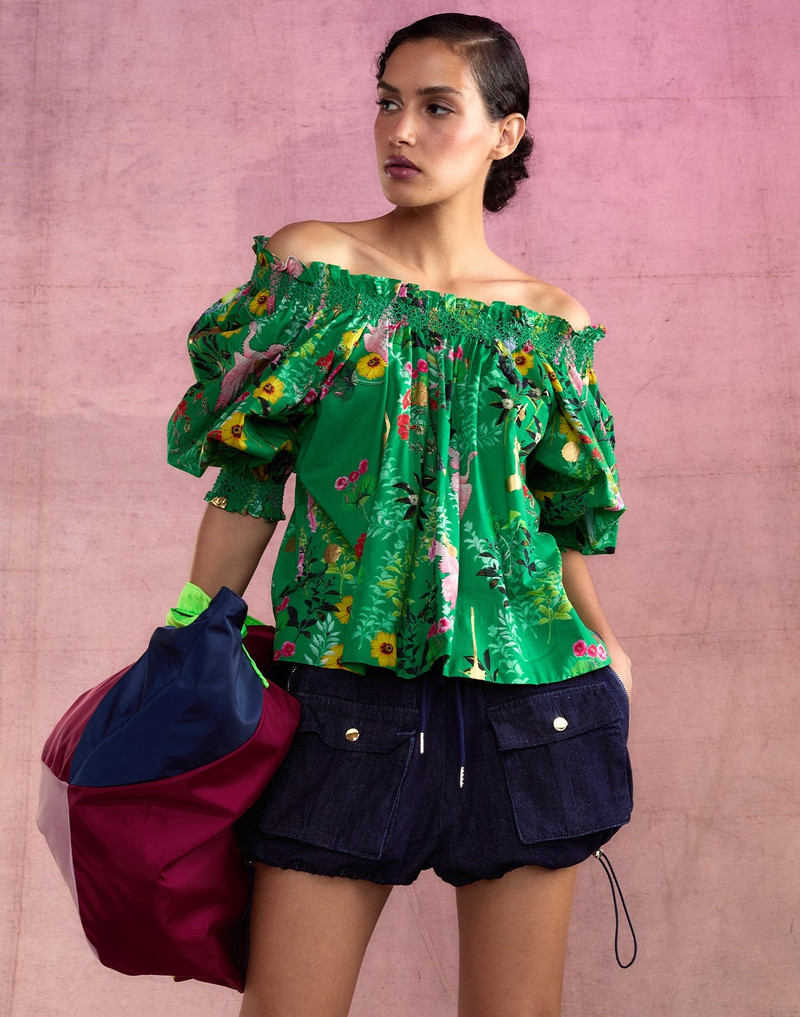 CYNTHIA ROWLEY Denim Cargo Shorts outlook