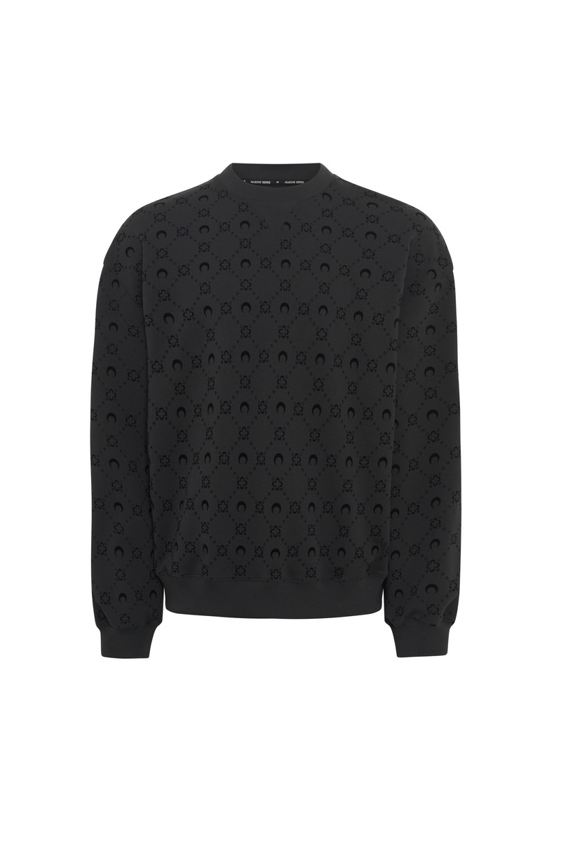 MOONOGRAM FLOCKED FLEECE RELAXED SWEATSHIRT 1