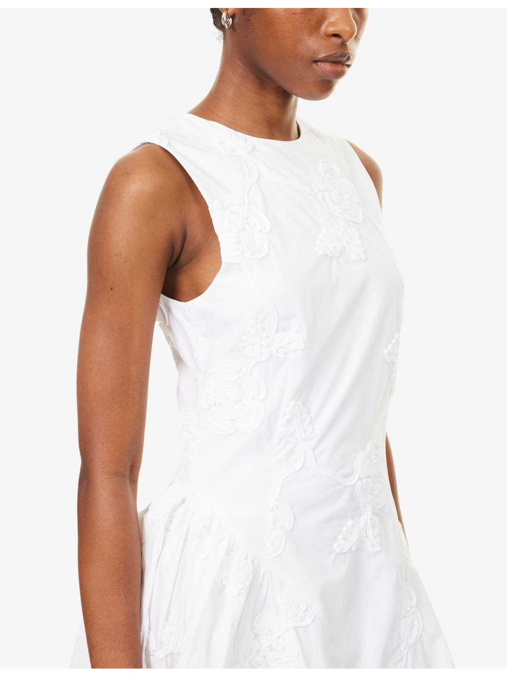 Selda Floral-Applique Cotton-Poplin Mini Dress - 5