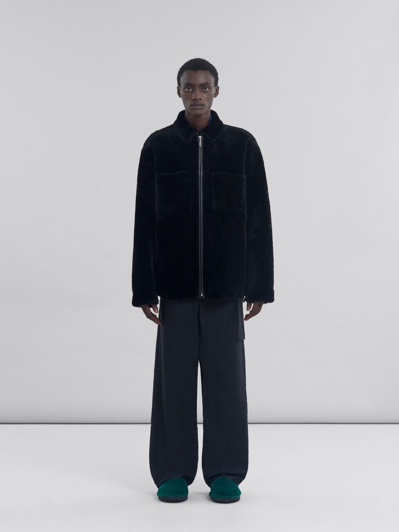 Marni BLACK SHAVED SHEARLING JACKET outlook
