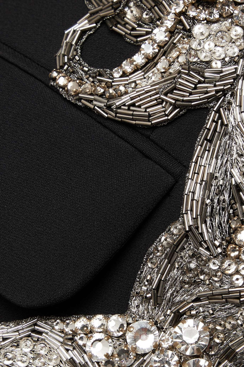 Crystal-embellished appliquéd crepe blazer 5