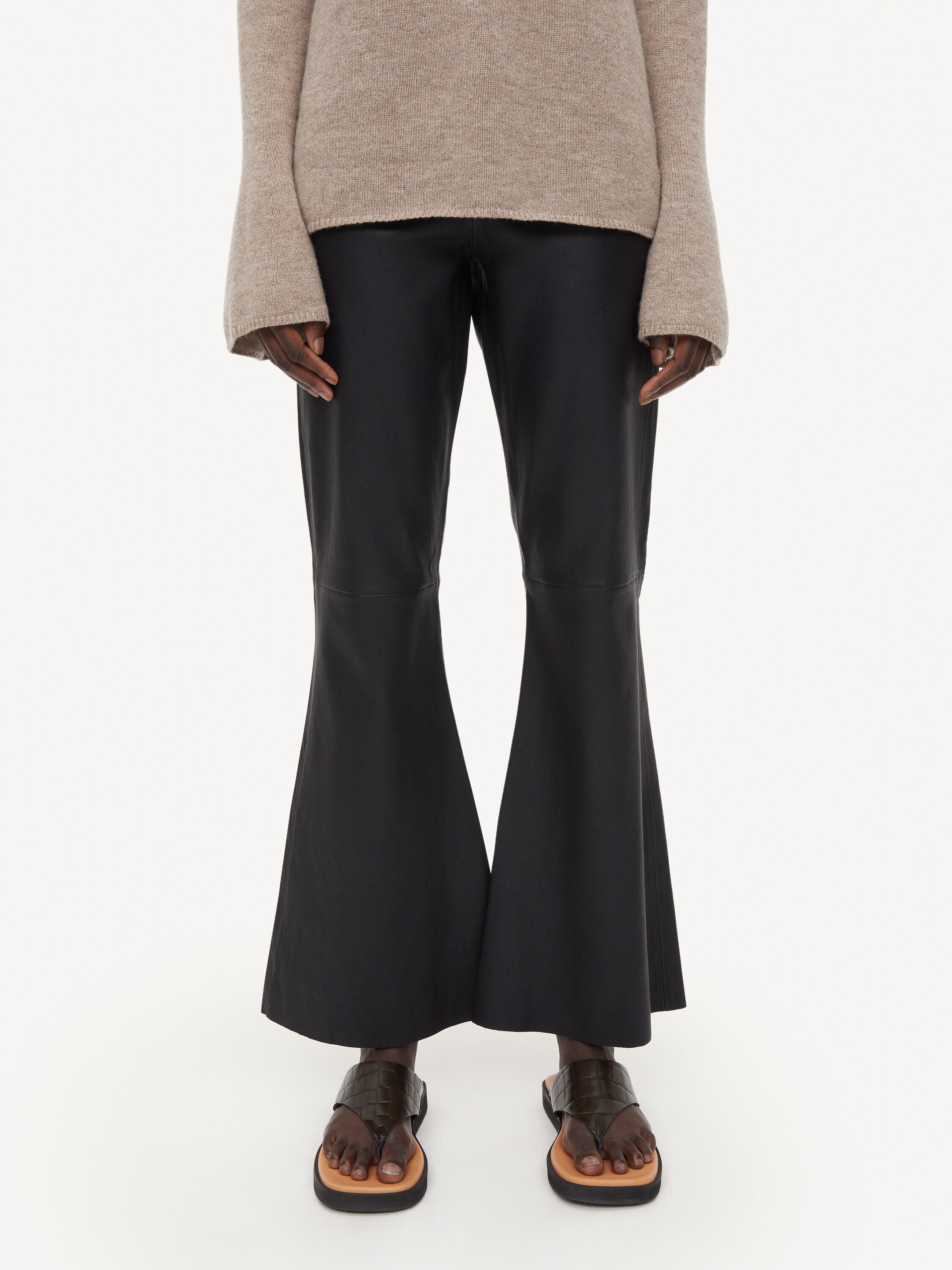Evyline cropped leather trousers - 4