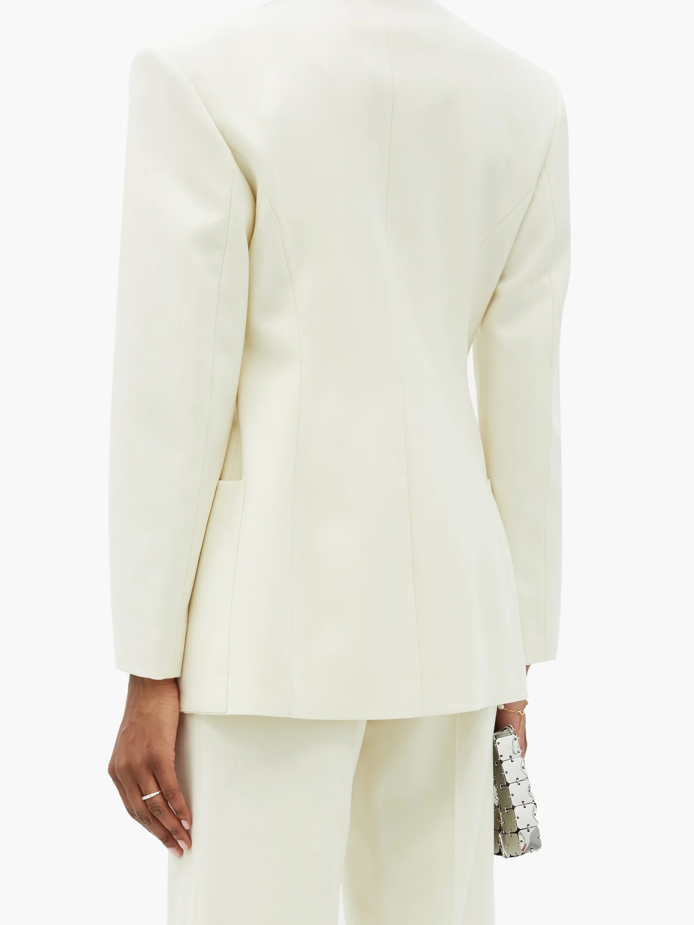 Crystal-embellished brushed wool-twill suit jacket - 5