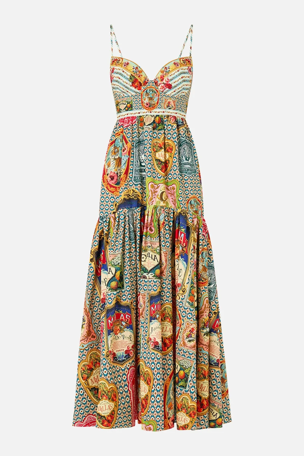 STRAPPY DRESS WITH FULL SKIRT - 1