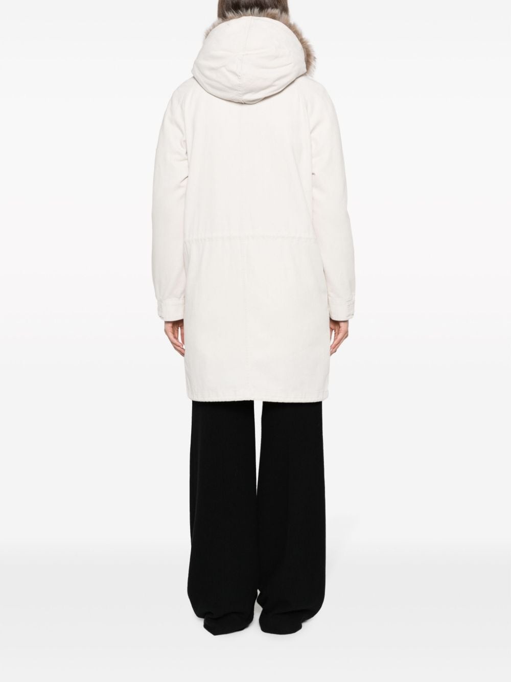 detachable-hood midi parka - 4
