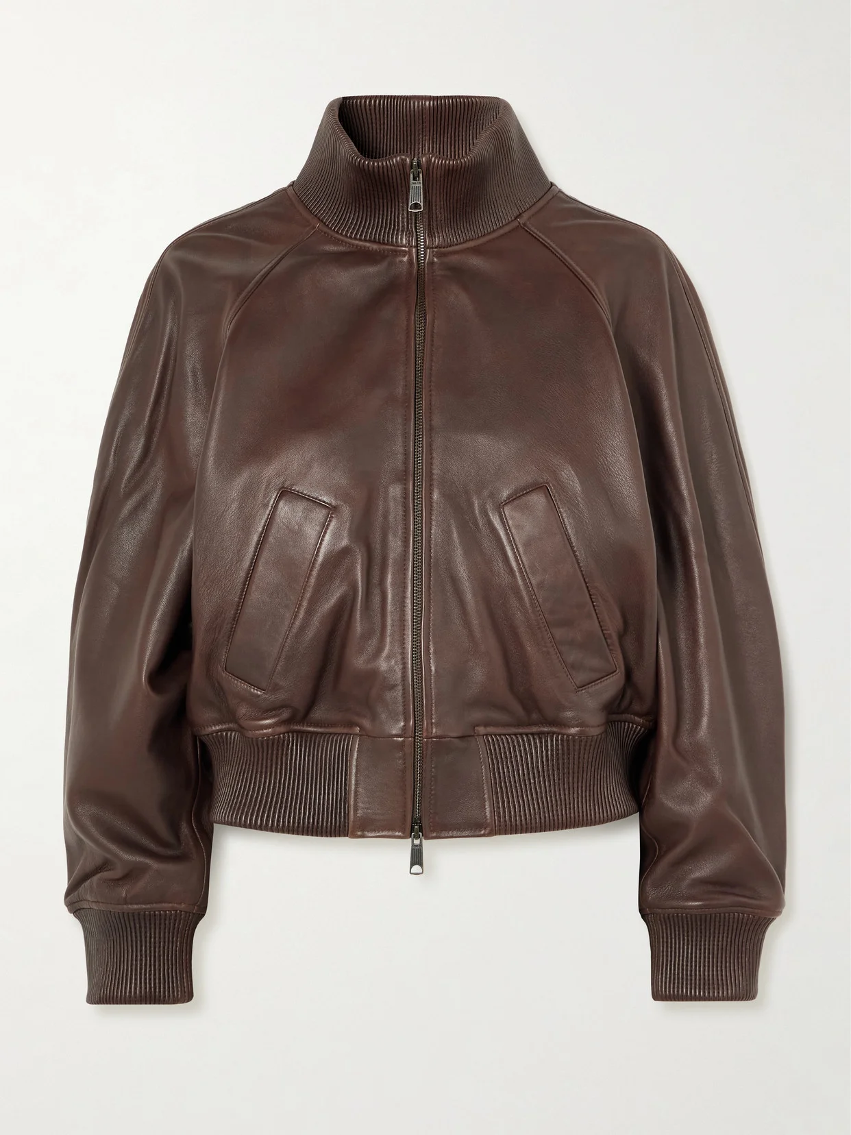 Leather Bomber Jacket - 1