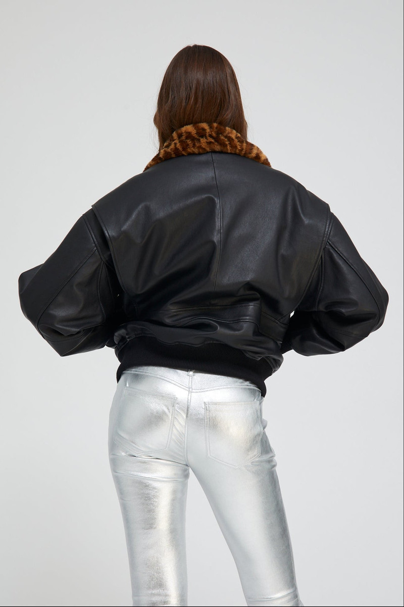 BLACK LEATHER VINTAGE AVIATOR JACKET 3