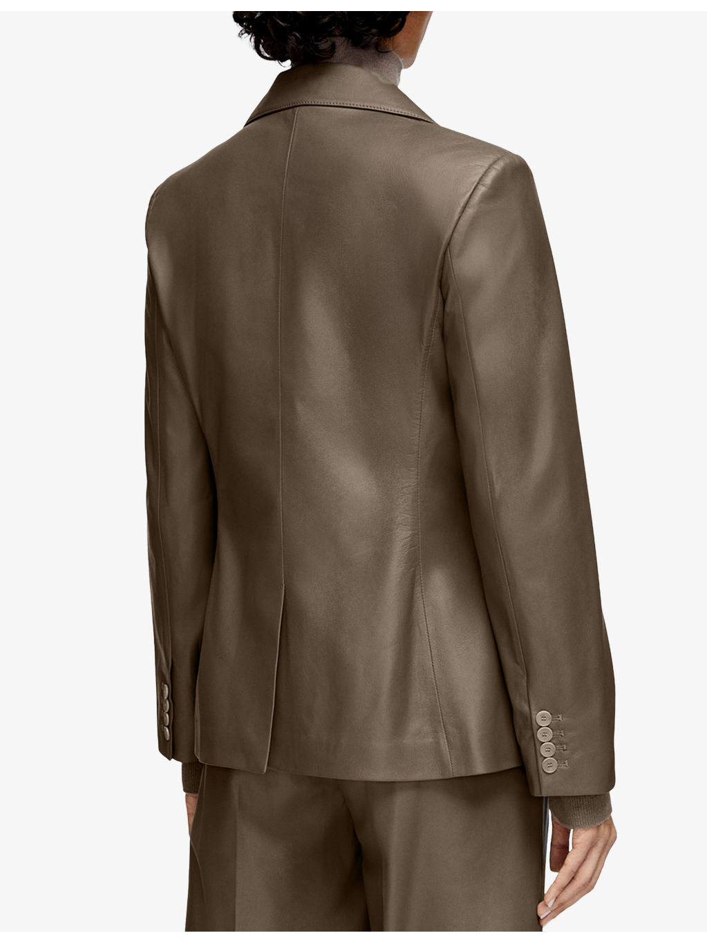 Glenview Single-Breasted Leather Blazer - 4