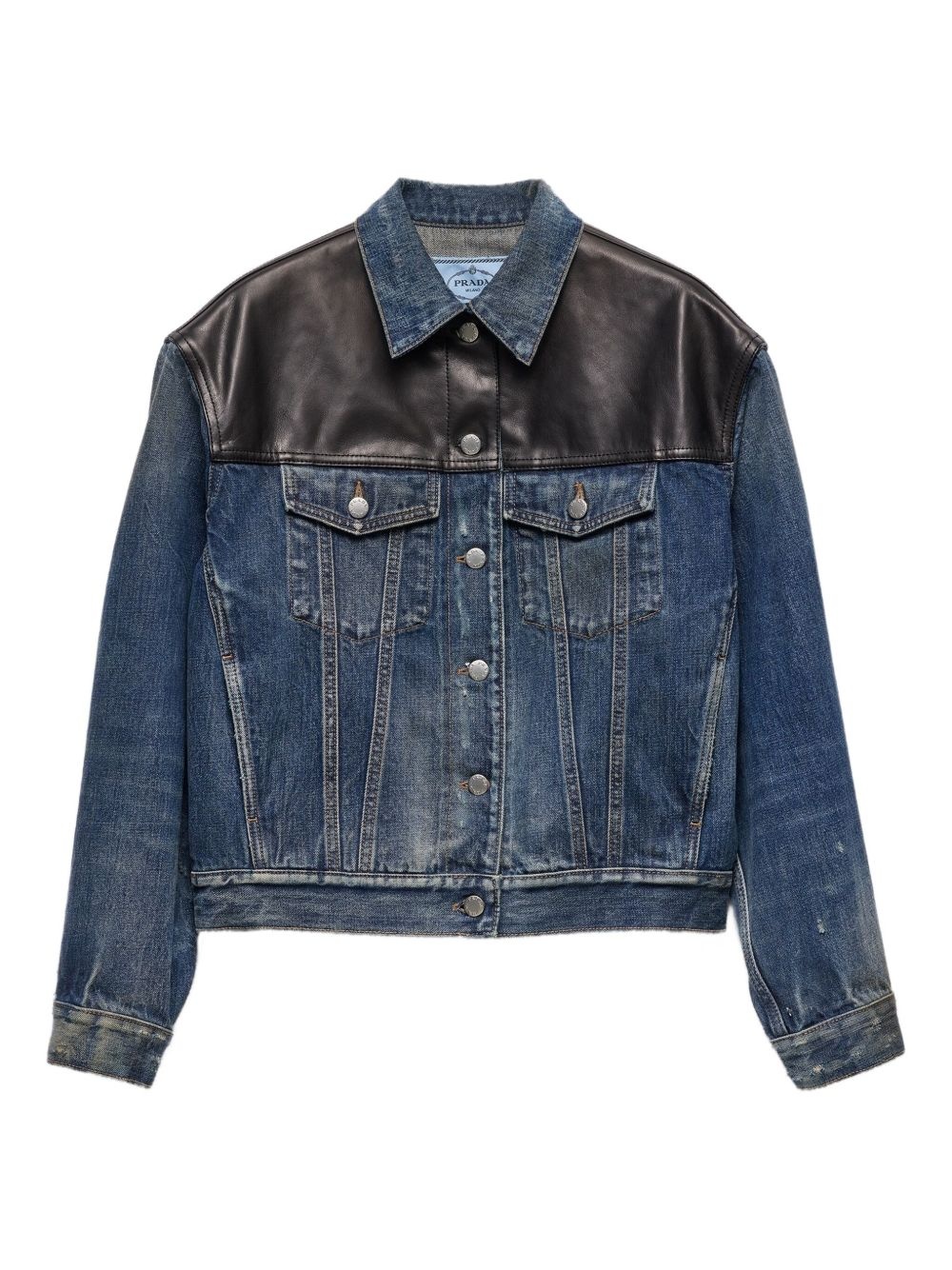 panelled denim jacket - 1
