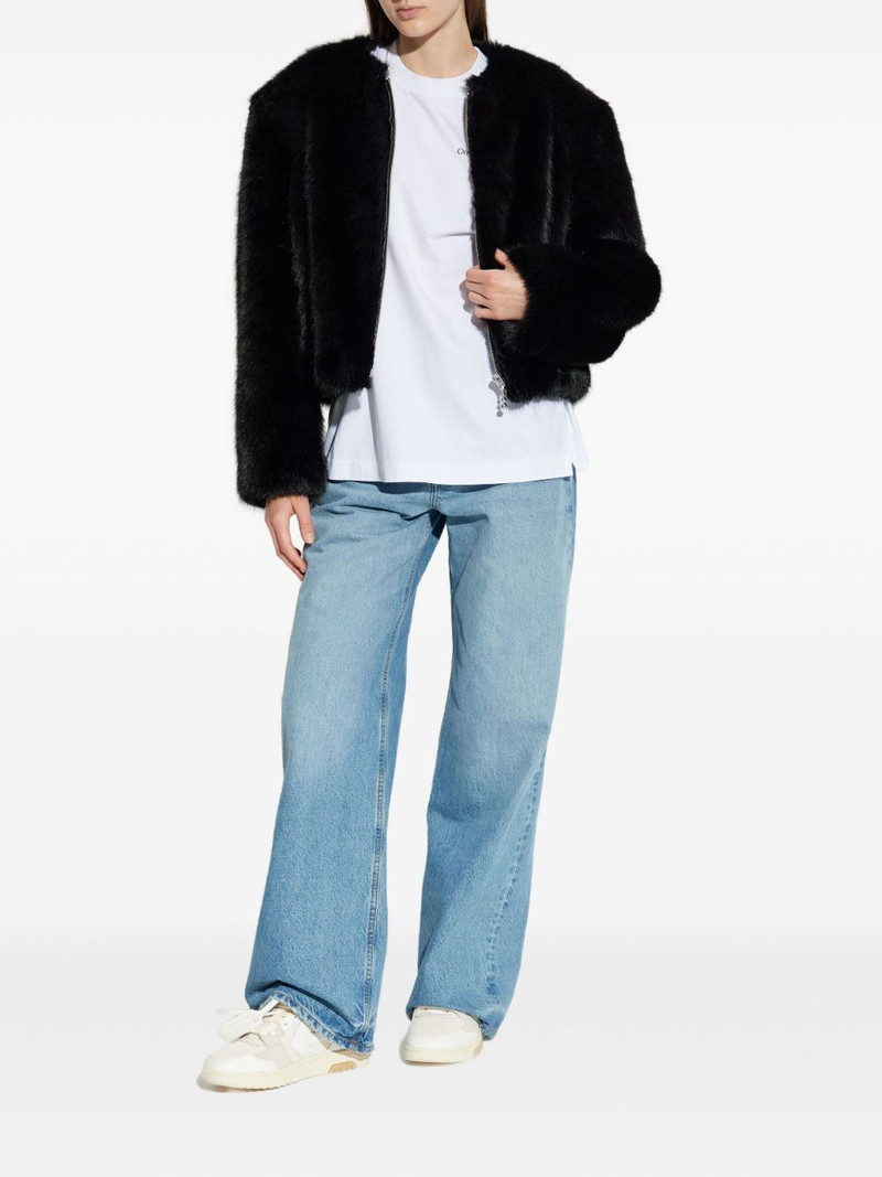STAND STUDIO zip-up faux fur jacket outlook