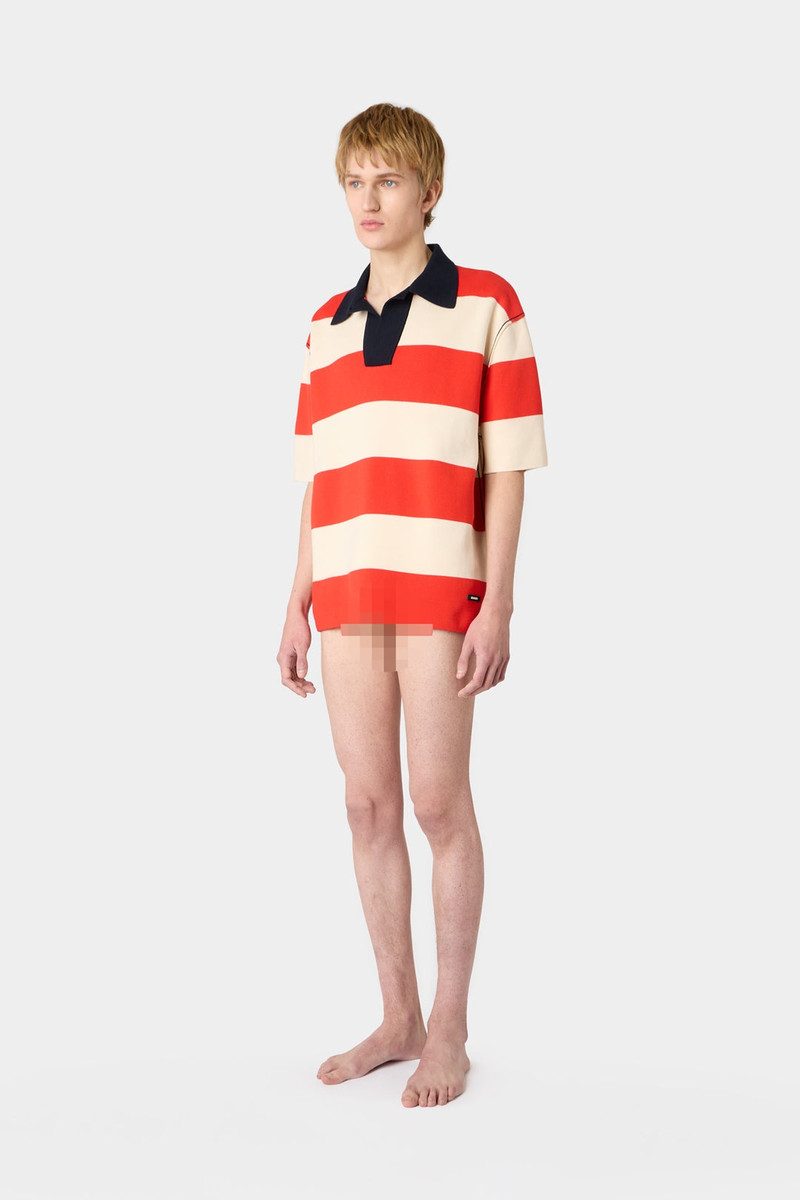 MAGLIAUNITA POLO SHIRT / cream & orange stripes 5