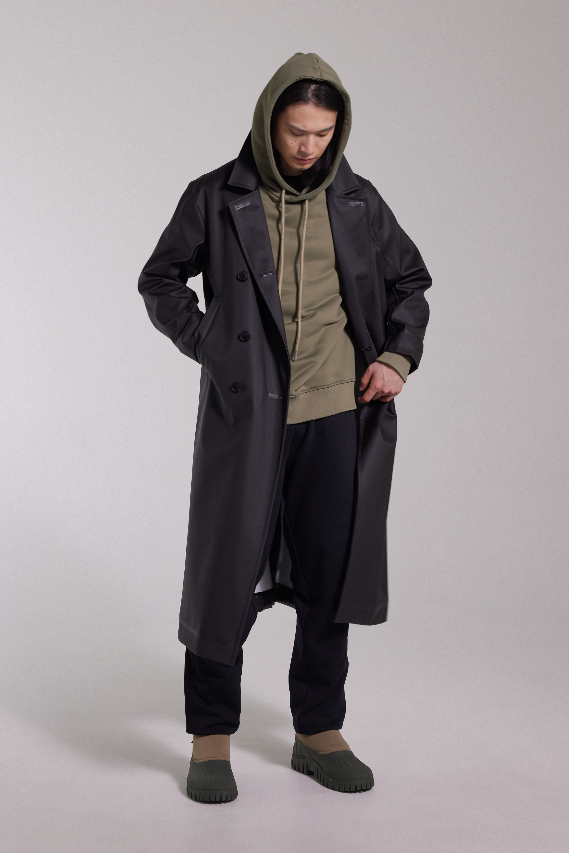 Rosenbad Long Double Breasted Overcoat Black - 2