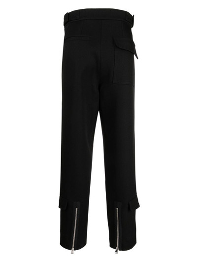 NAMACHEKO zip-details wool straight trousers outlook