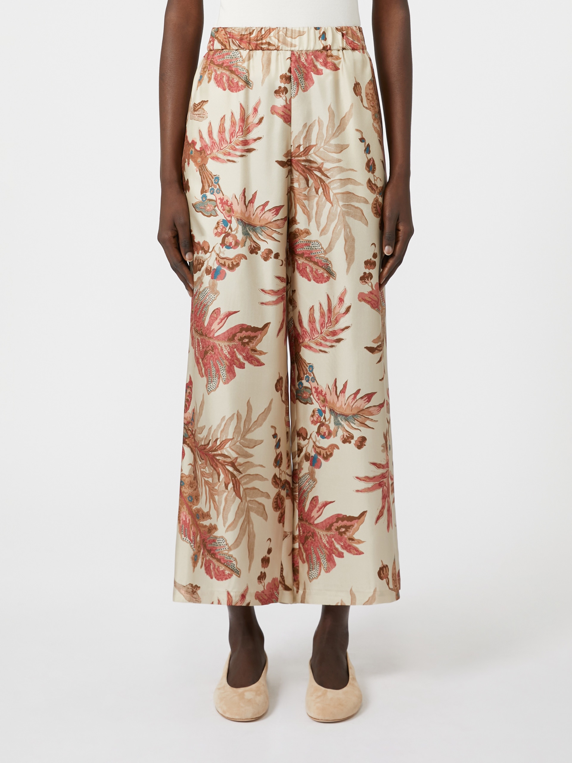TEMIDE Printed silk twill trousers - 3