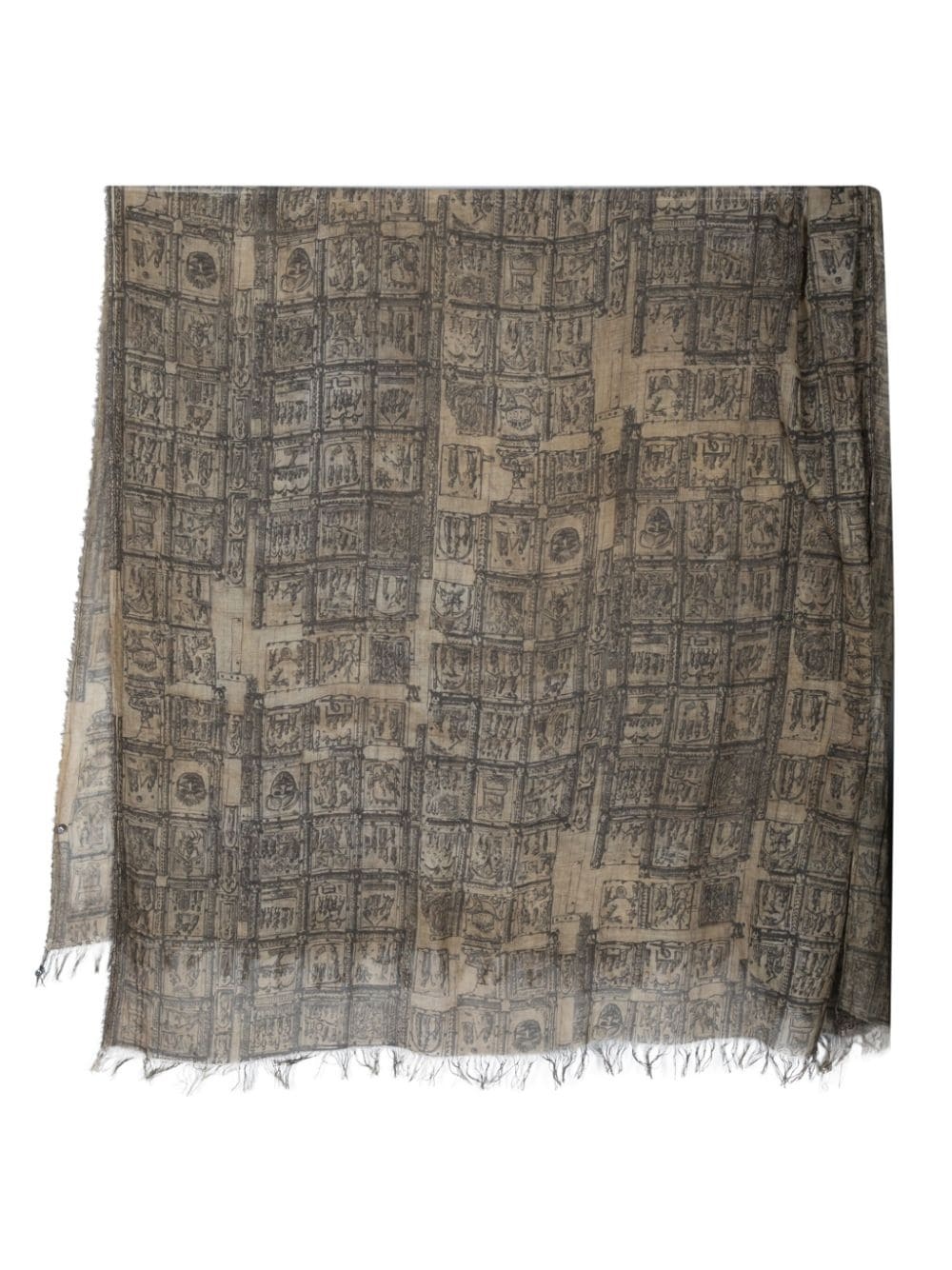 printed cotton scarf - 1
