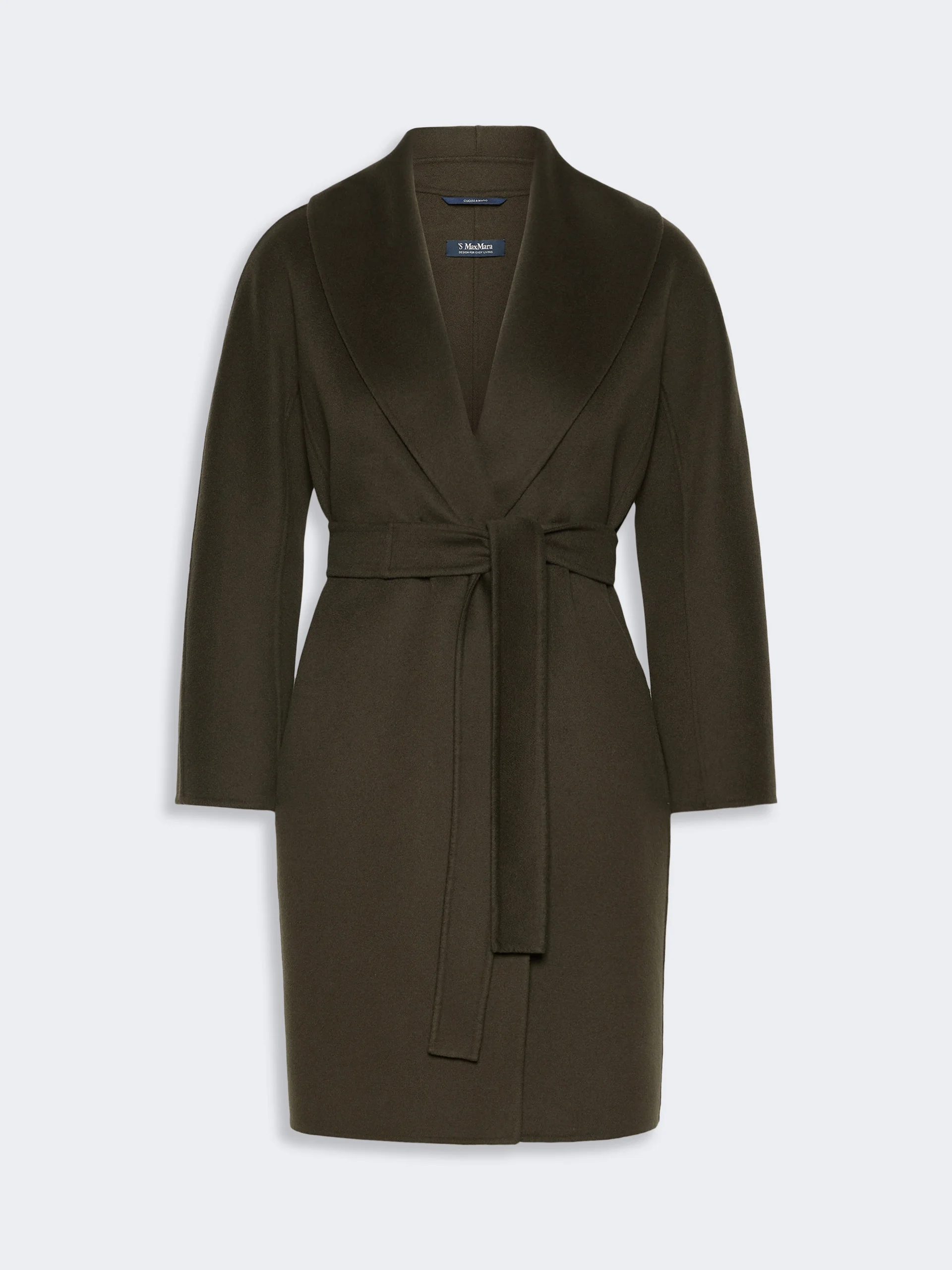 MESSI Double-faced wool robe coat - KAKI - 1
