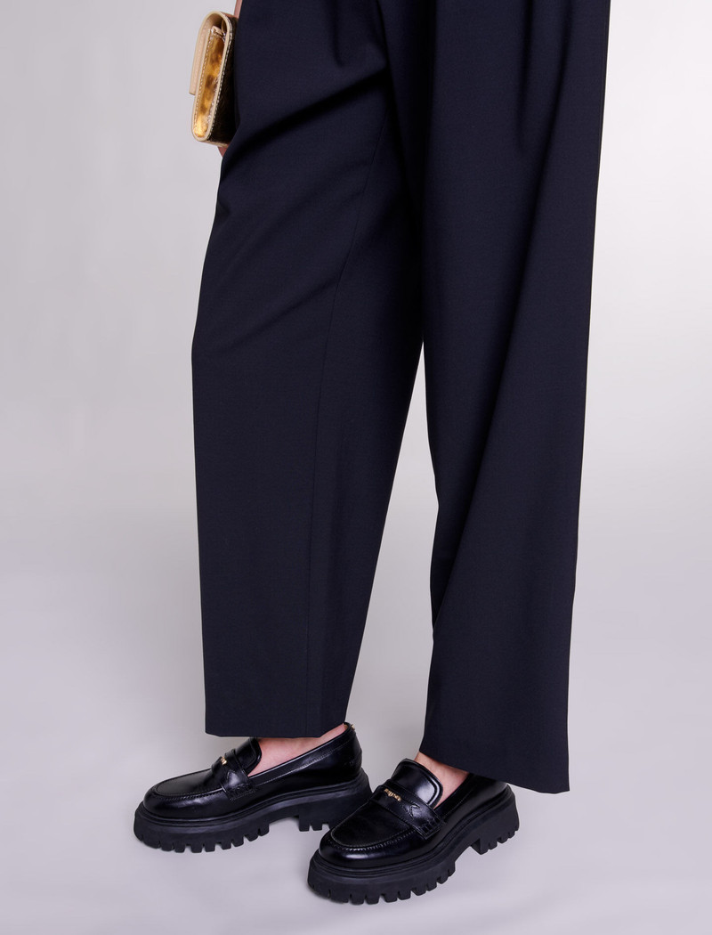 Wide-leg trousers with belt 6