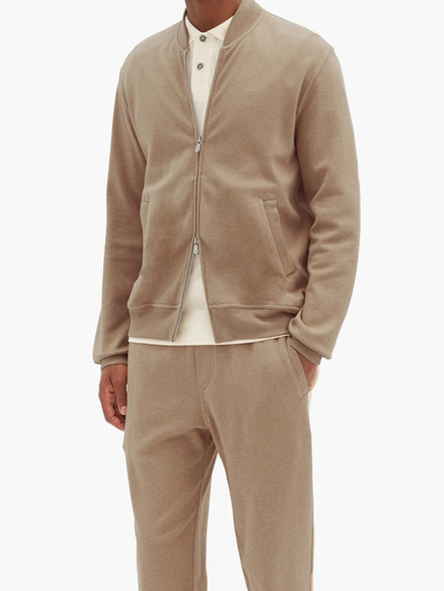 Brunello Cucinelli Ribbed-edge cotton-blend track jacket outlook