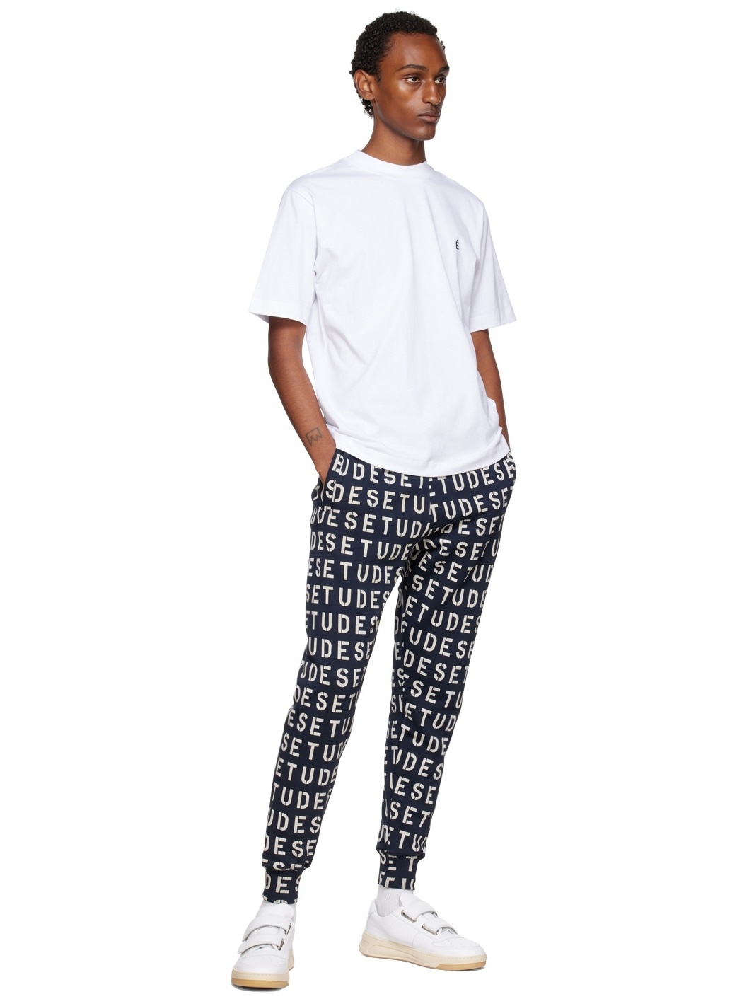 Navy Tempera Stencil Lounge Pants - 4