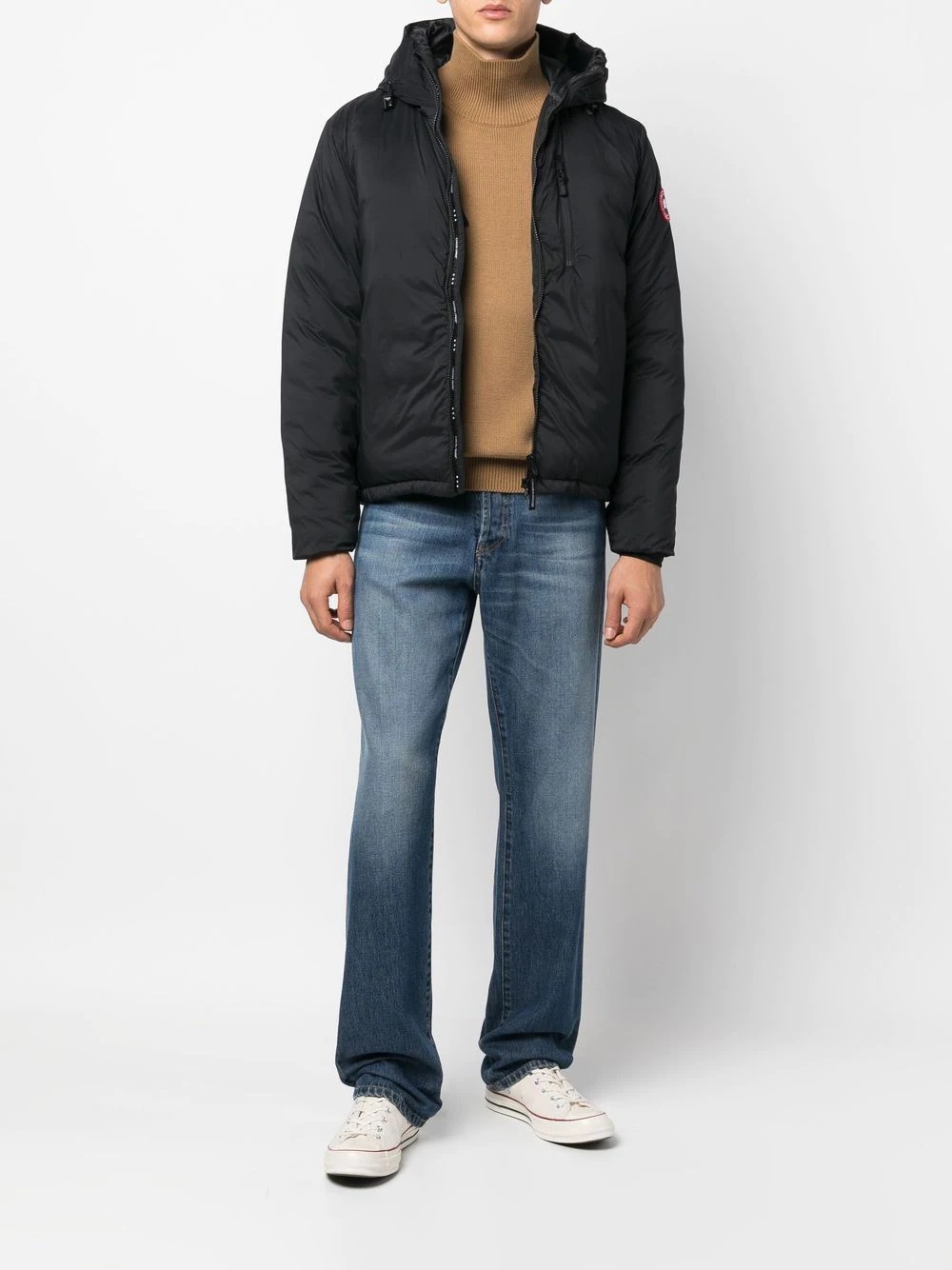hooded feather-down padded jacket - 2