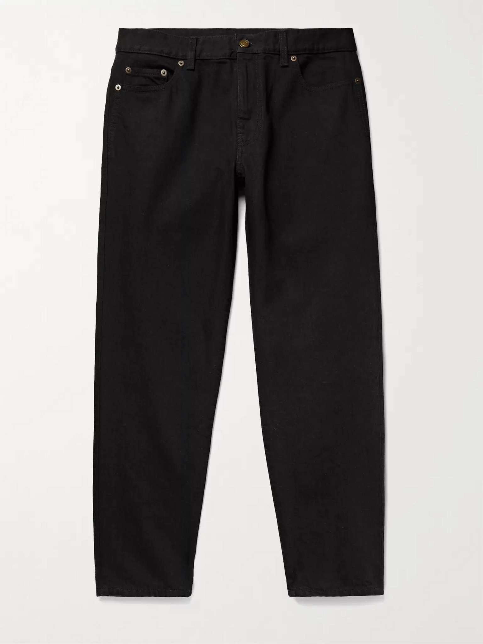 Tapered Cropped Denim Jeans - 1