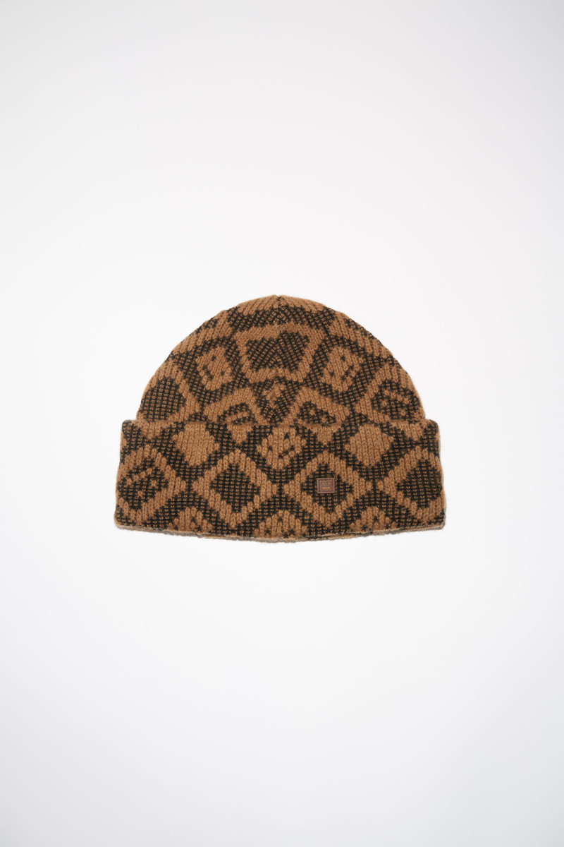 Face tiles beanie - Toffee brown/black 1