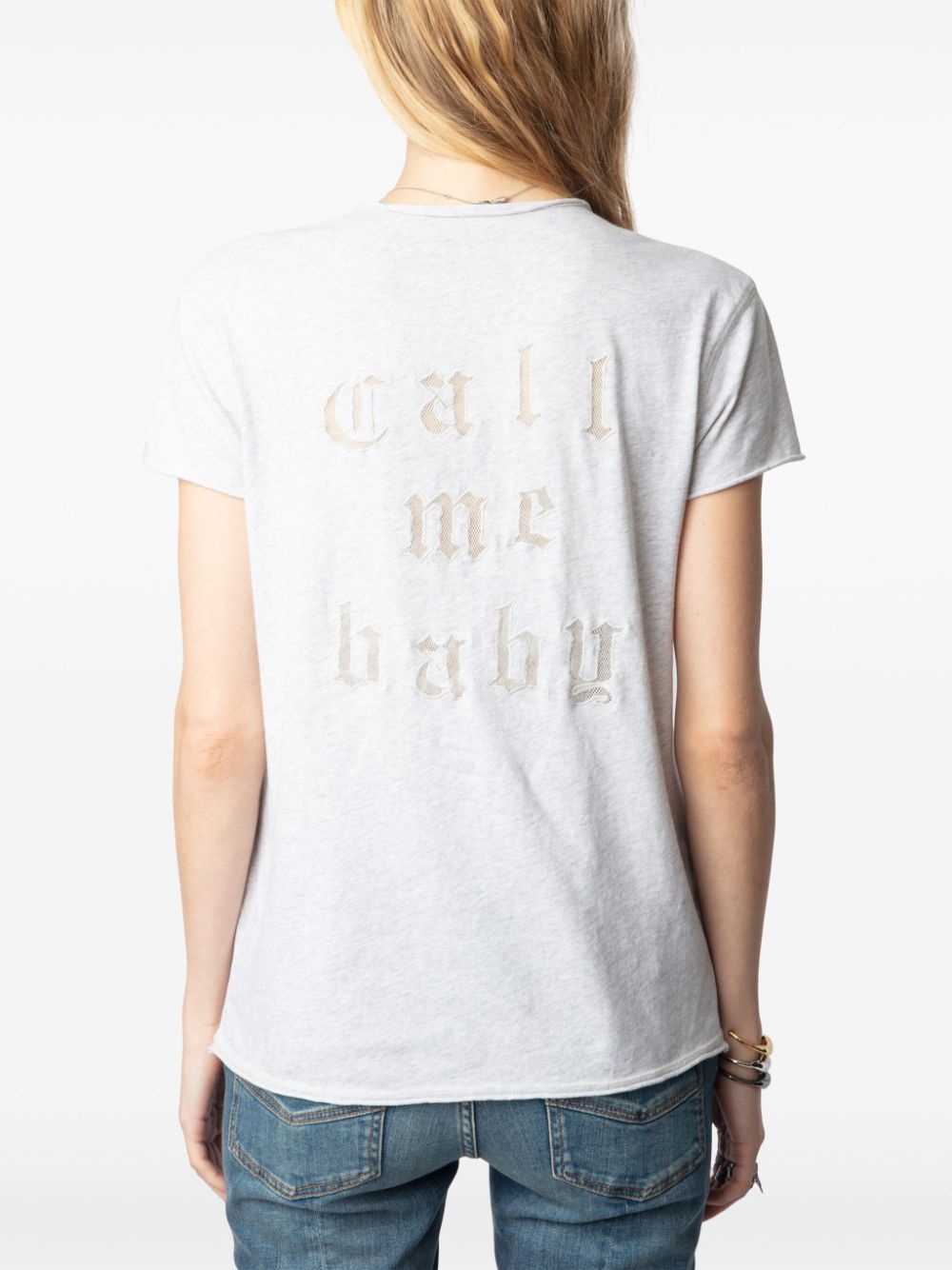 slogan-detail T-shirt - 5