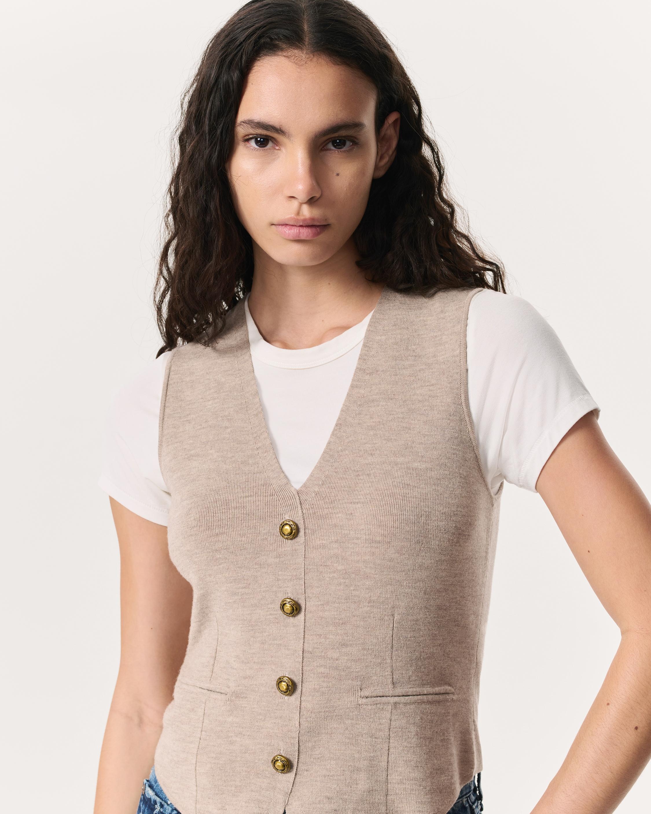 Ella Merino Wool-Blend Sweater Vest - 2