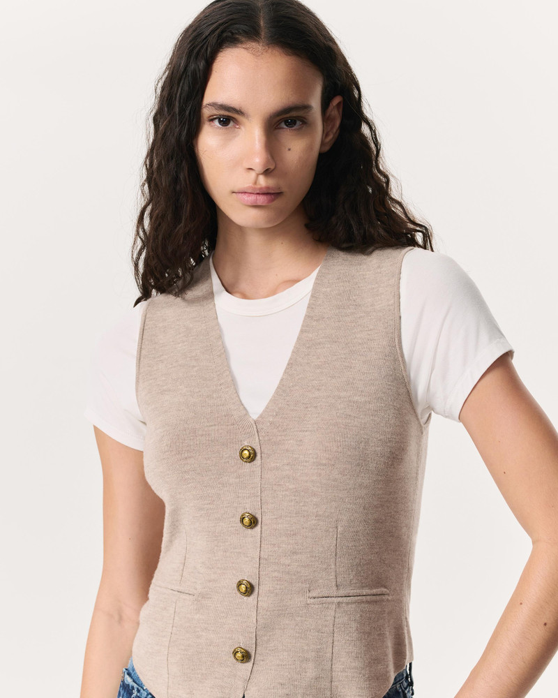 Ella Merino Wool-Blend Sweater Vest 2