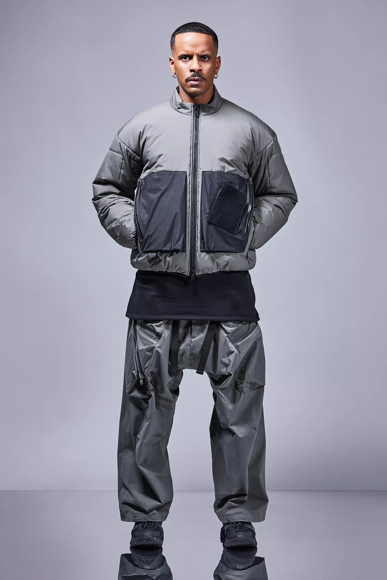 P30AL-E Encapsulated Nylon Ultrawide Drawcord Cargo Trouser Gray - 11