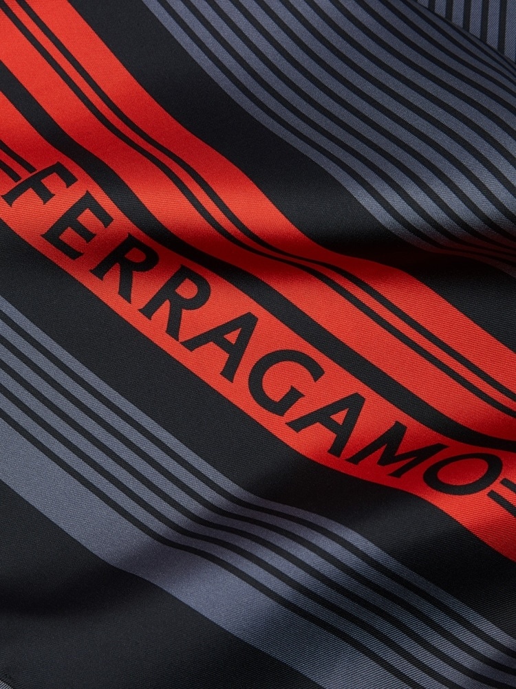 GEOMETRIC PRINT SILK FOULARD - 2