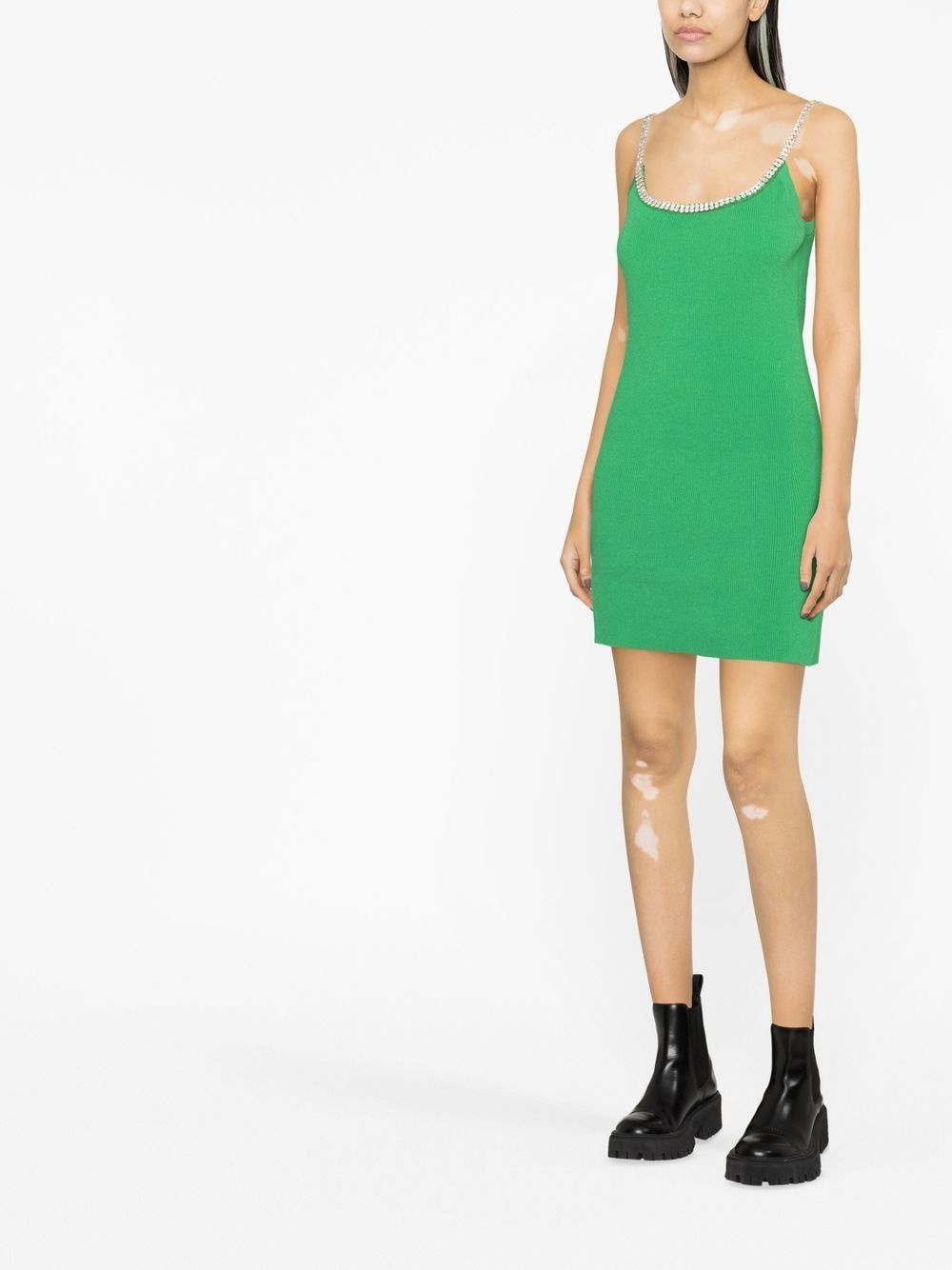 rhinestone-trimmed minidress - 3