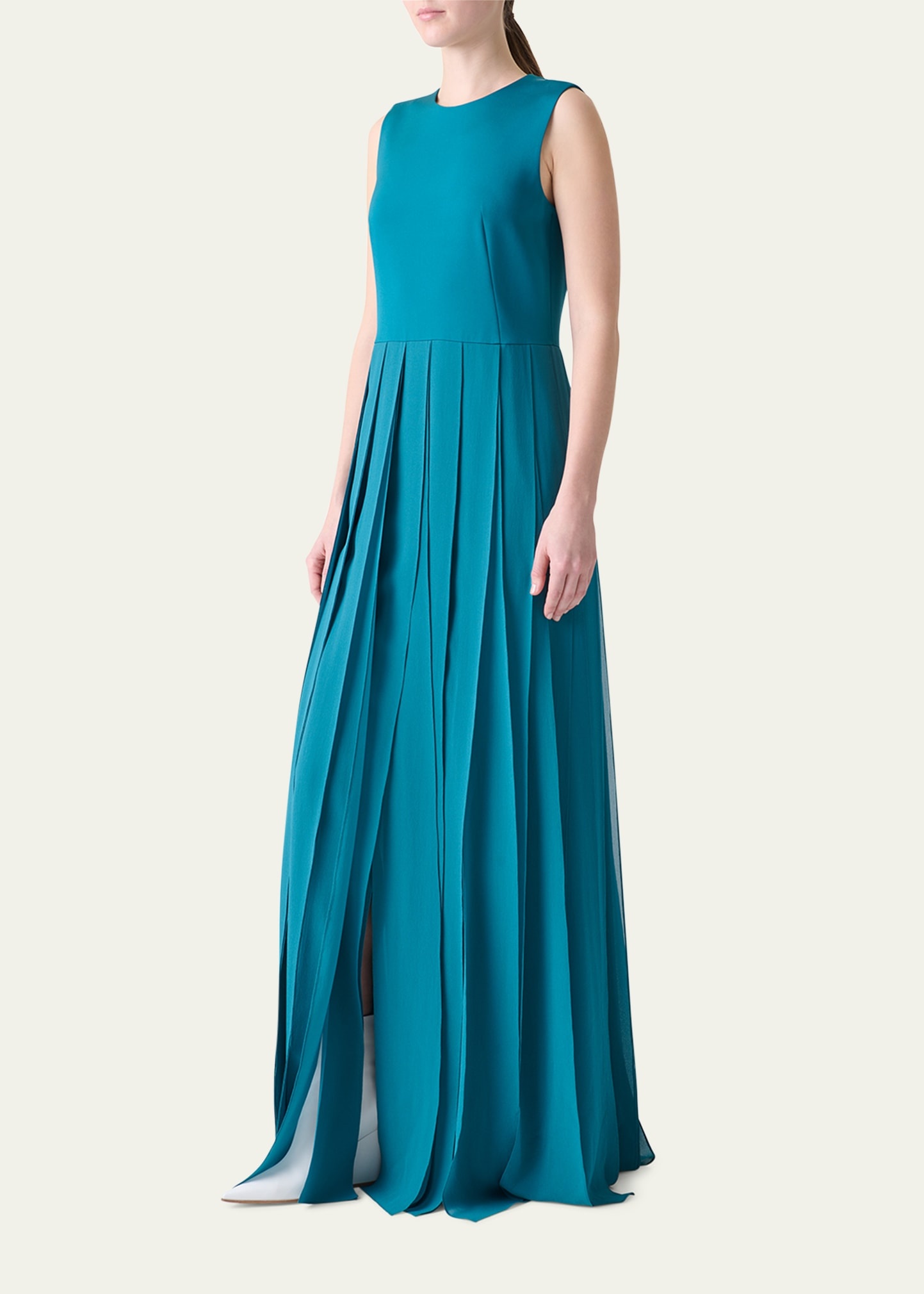 Crepe Ribbon Skirt Gown - 4