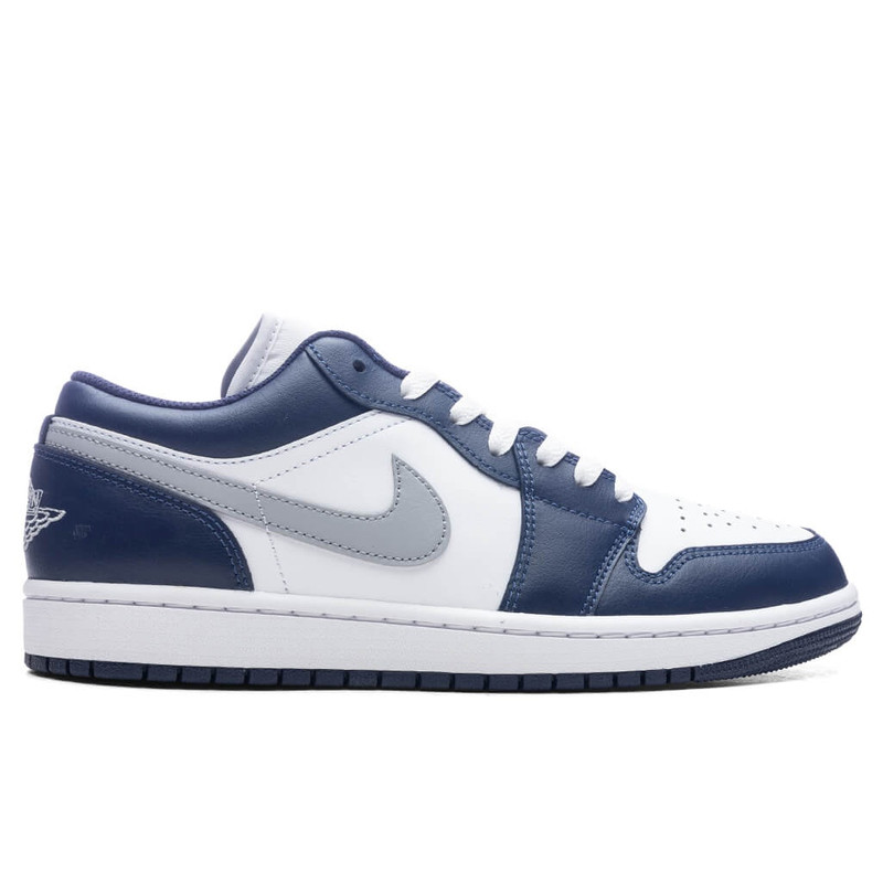 AIR JORDAN 1 LOW - WHITE/WOLF GREY/MIDNIGHT NAVY - 1