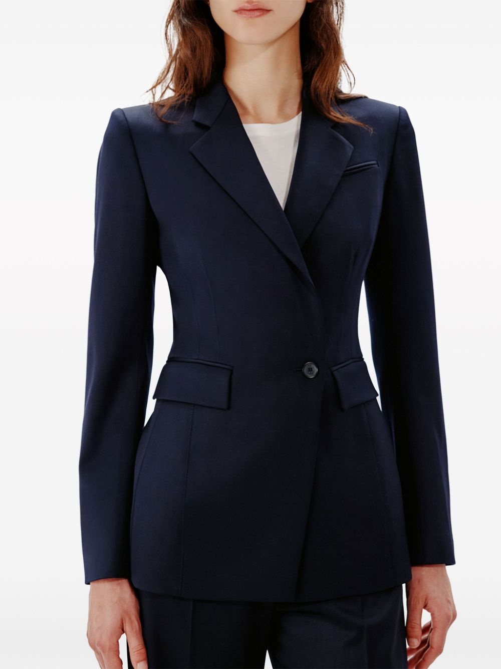 double-breasted merino wool blazer - 5