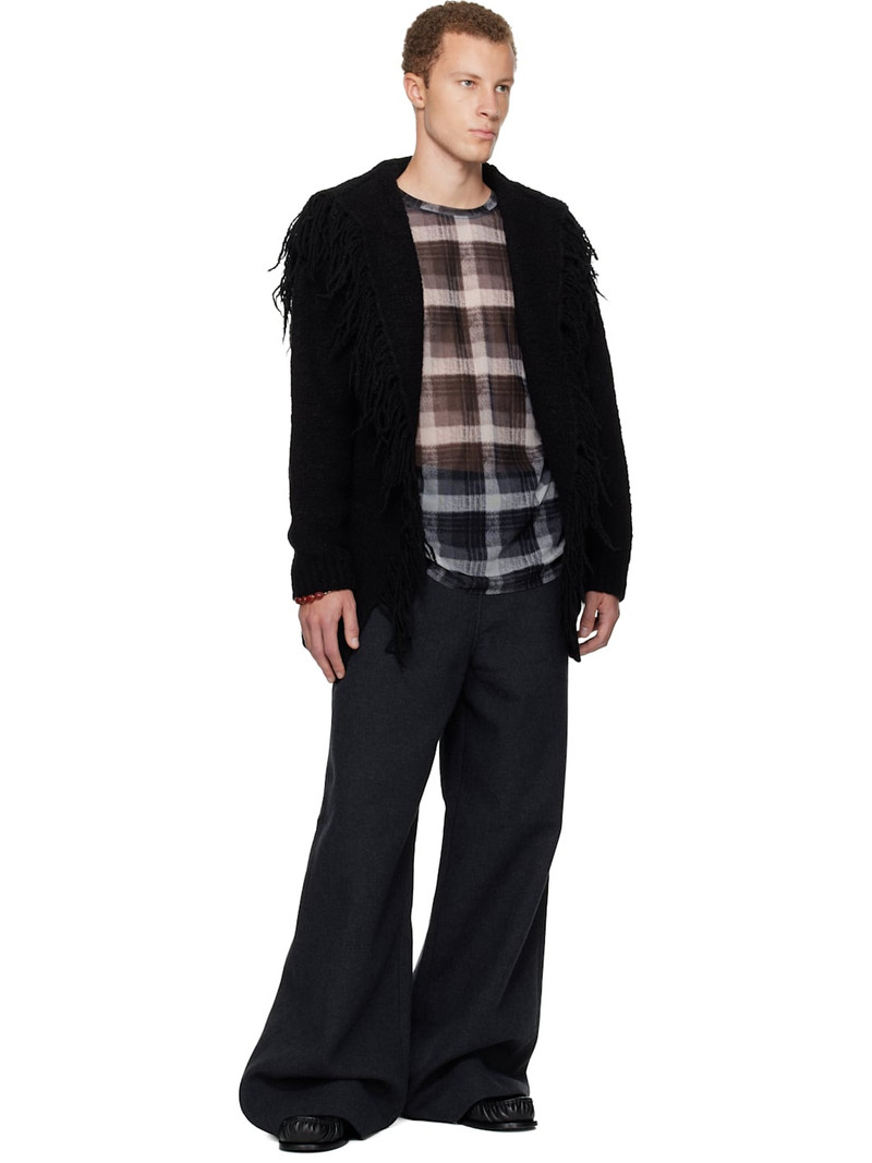 Dries Van Noten Black Fringed Cardigan outlook