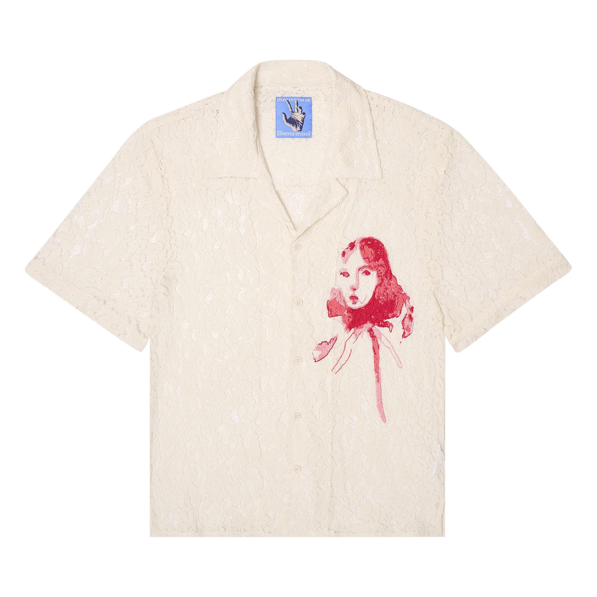 KidSuper Lace Girl Painting Shirt 'Cream' - 1