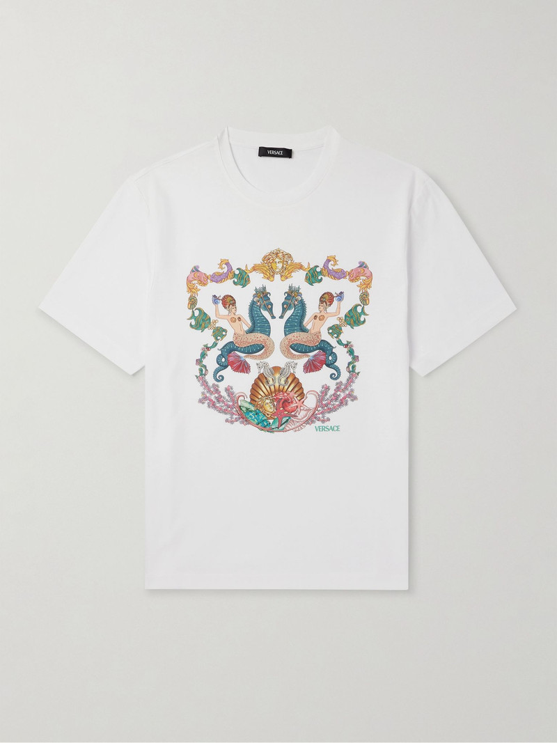Logo-Print Cotton-Jersey T-Shirt White 1