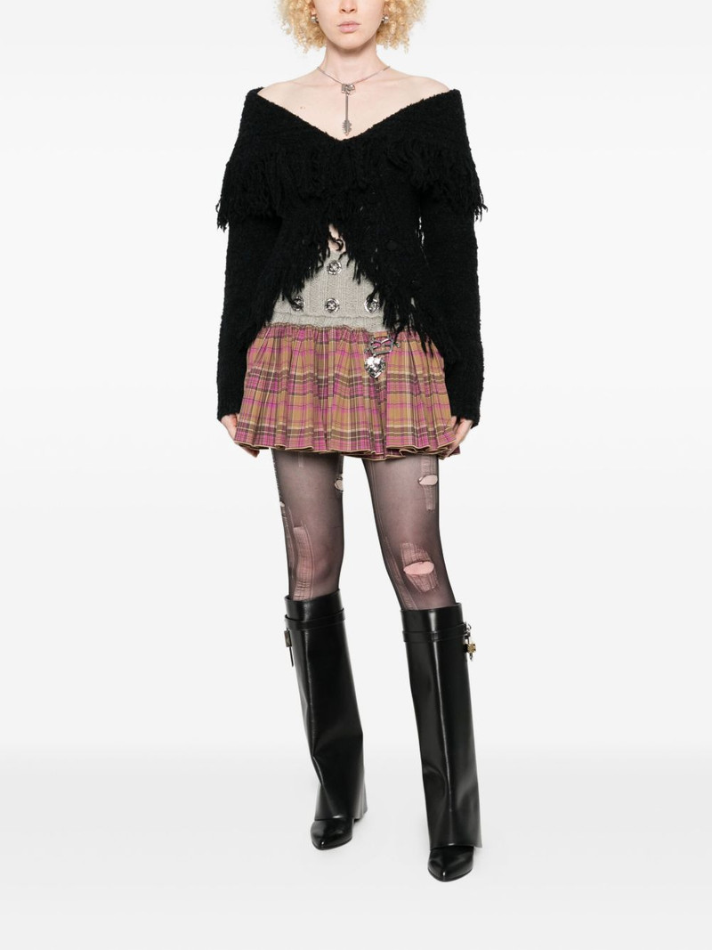 Chopova Lowena sequin-embellished plaid skirt outlook
