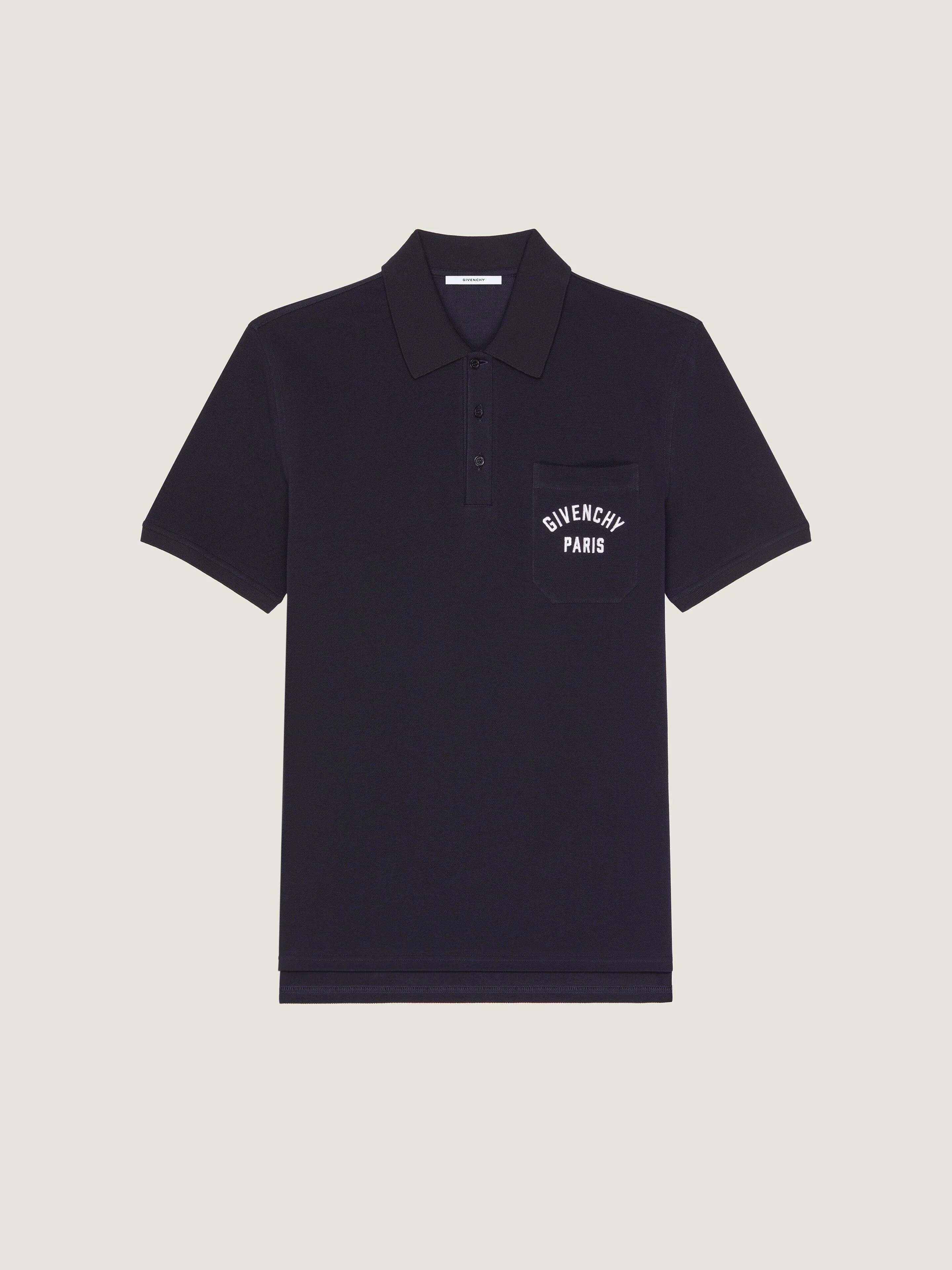 POLO IN PIQUE COTTON WITH GIVENCHY PARIS EMBROIDERY - 1