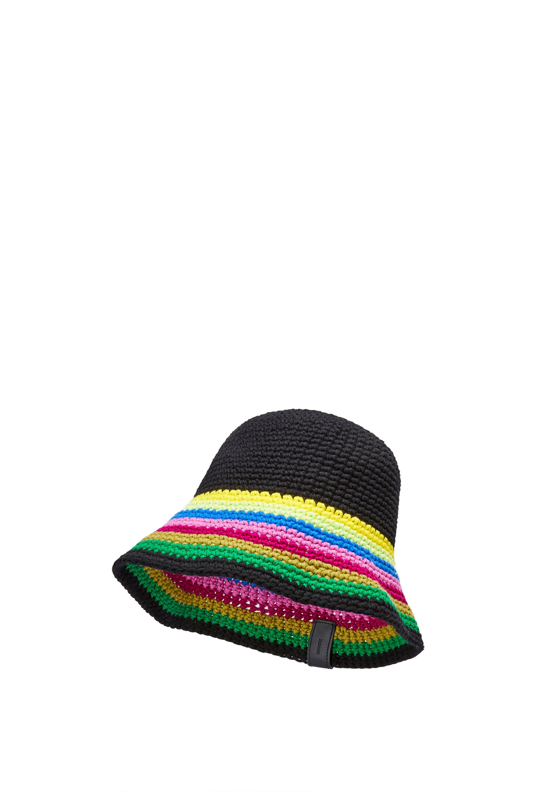 Crochet hat in cotton and calfskin - 1