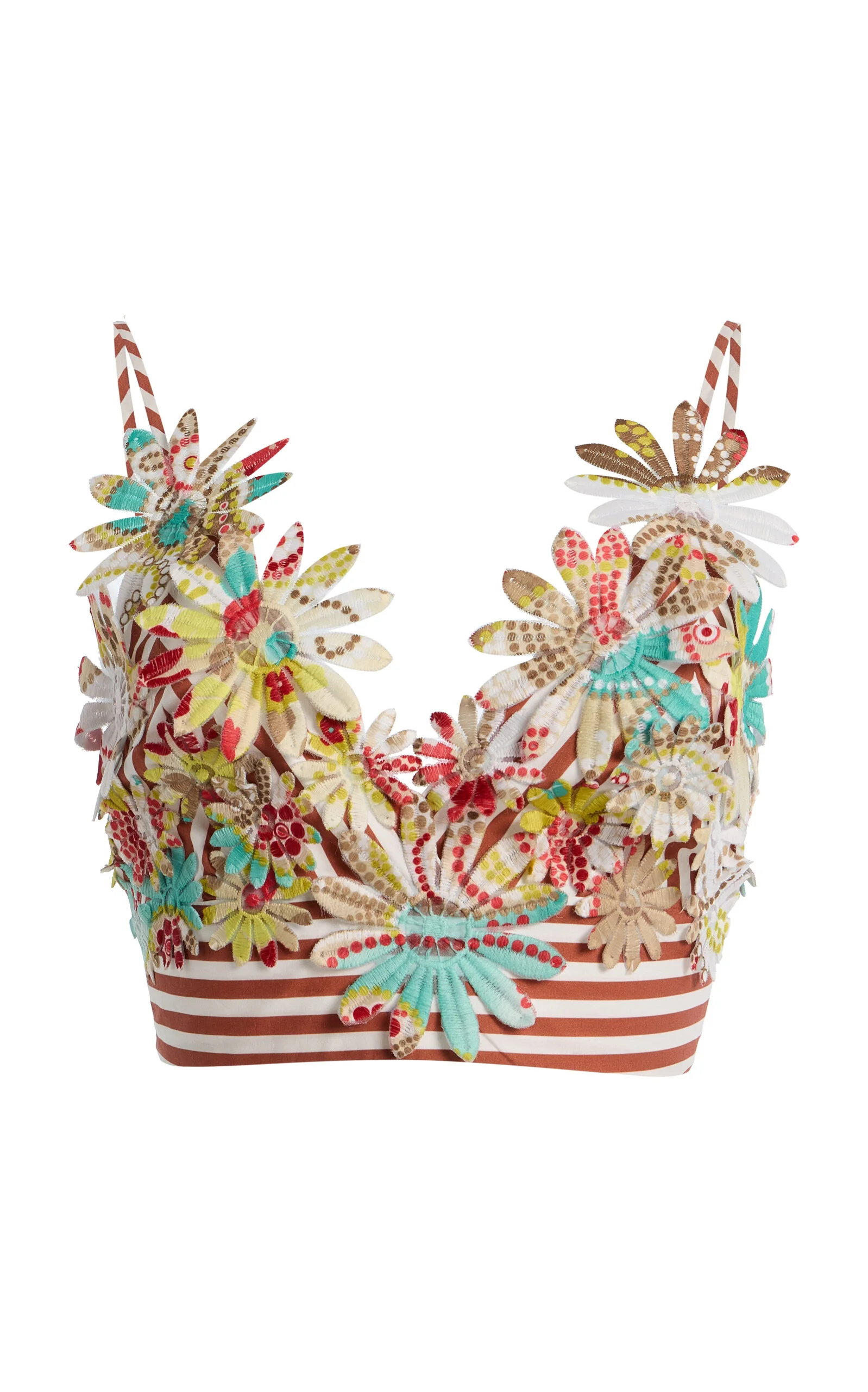 Ibbie Floral-Embellished Cotton Crop Top multi - 1