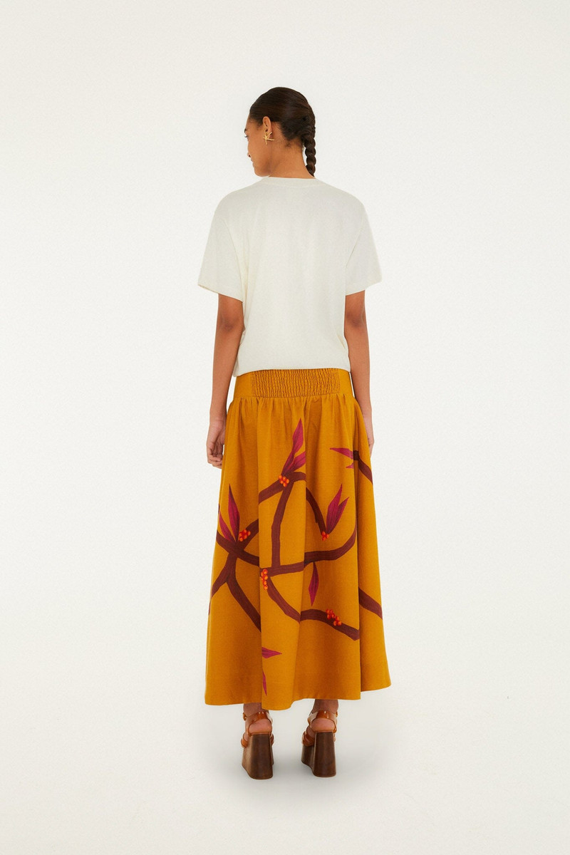 Brown Euroflax Premium Linen Maxi Skirt 3