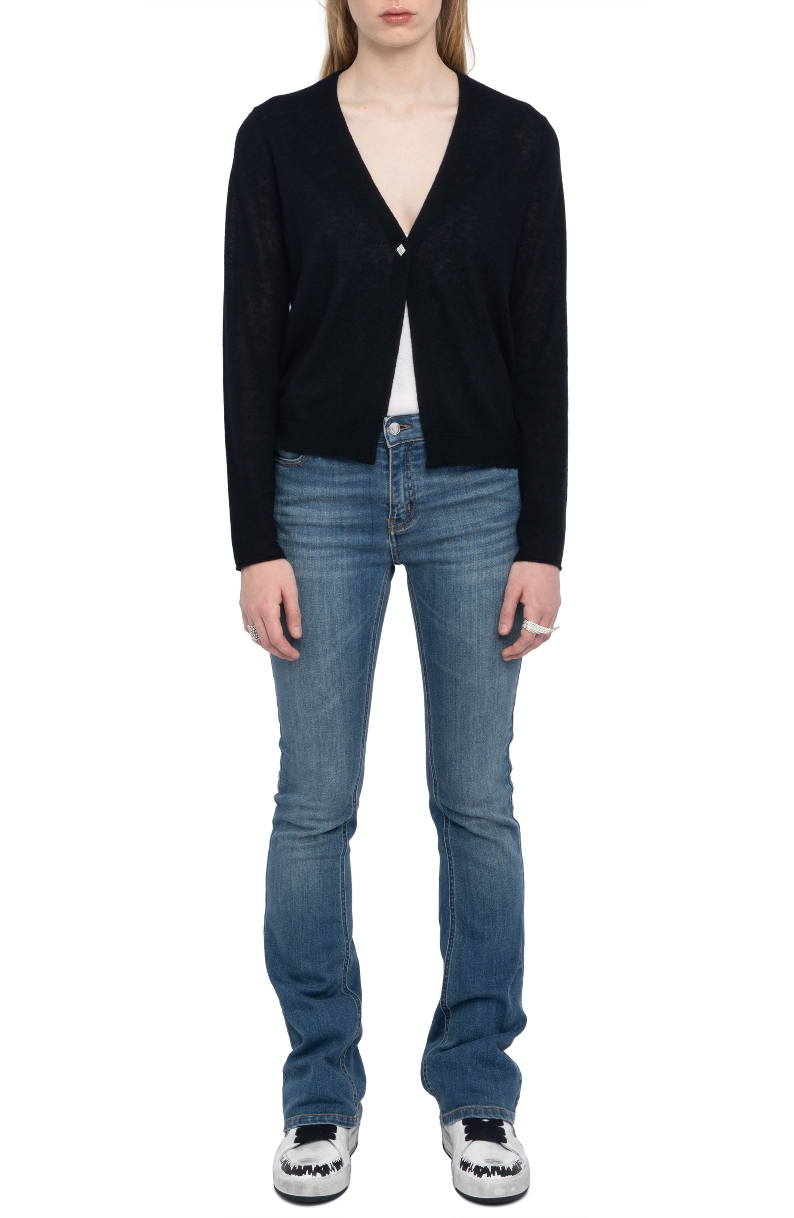 Zadig & Voltaire Manylla Cashmere Cardigan in Black at Nordstrom - 7
