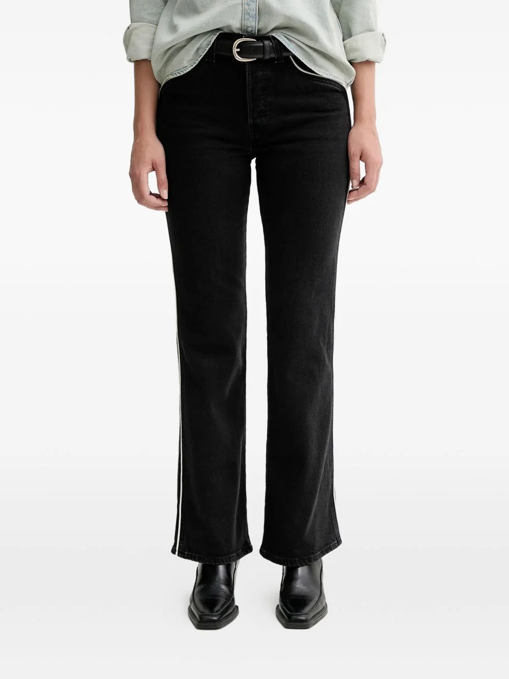 side-stripe jeans - 1