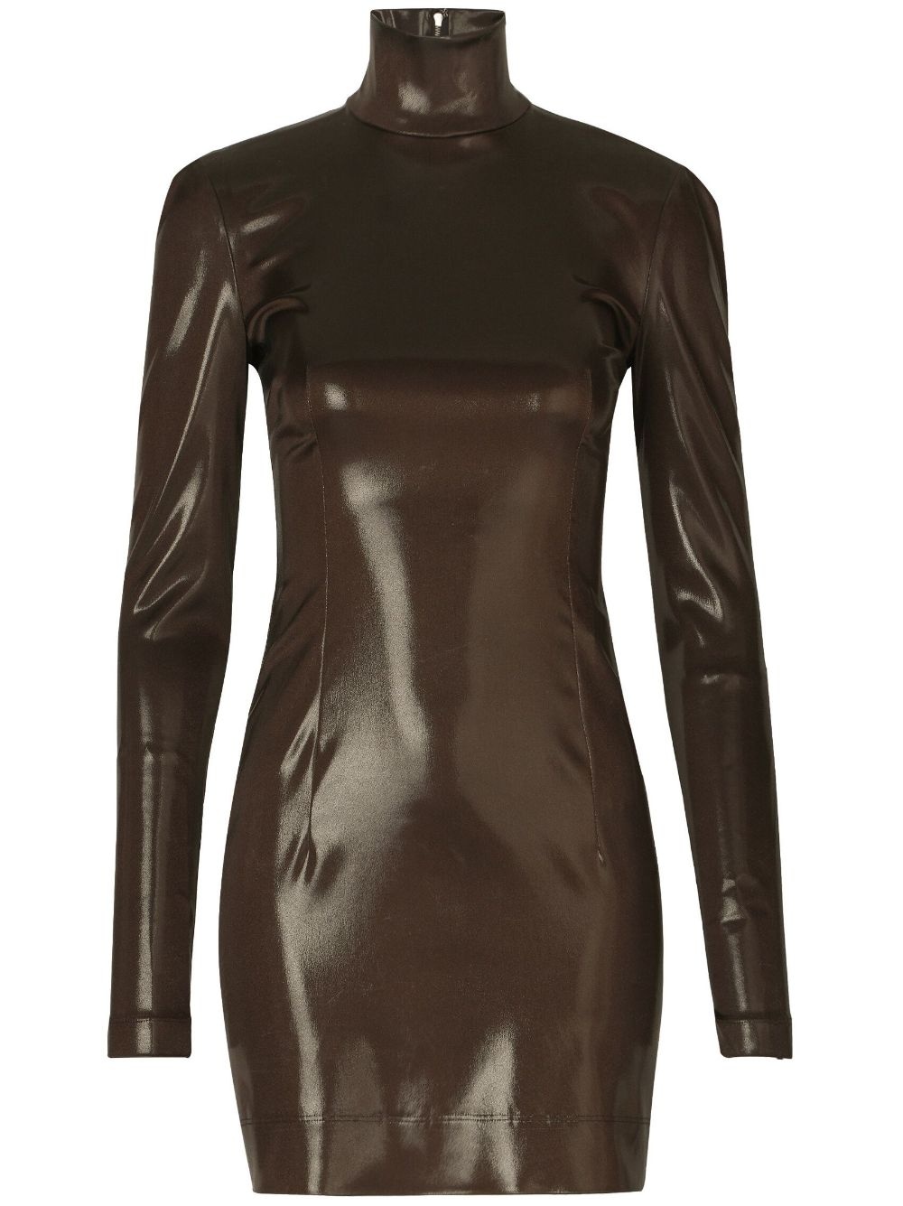 long-sleeve high-shine dress - 1