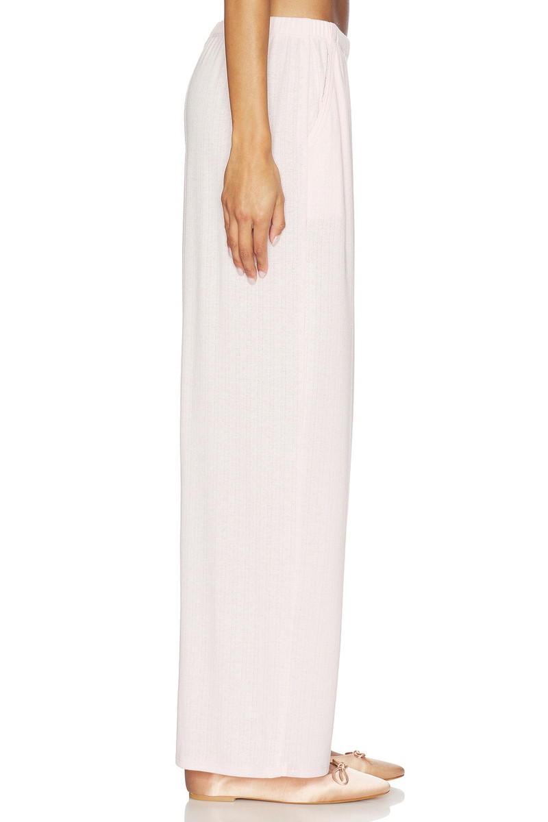 Barefoot Dreams Pointelle Rib Pant With Scallop Trim outlook