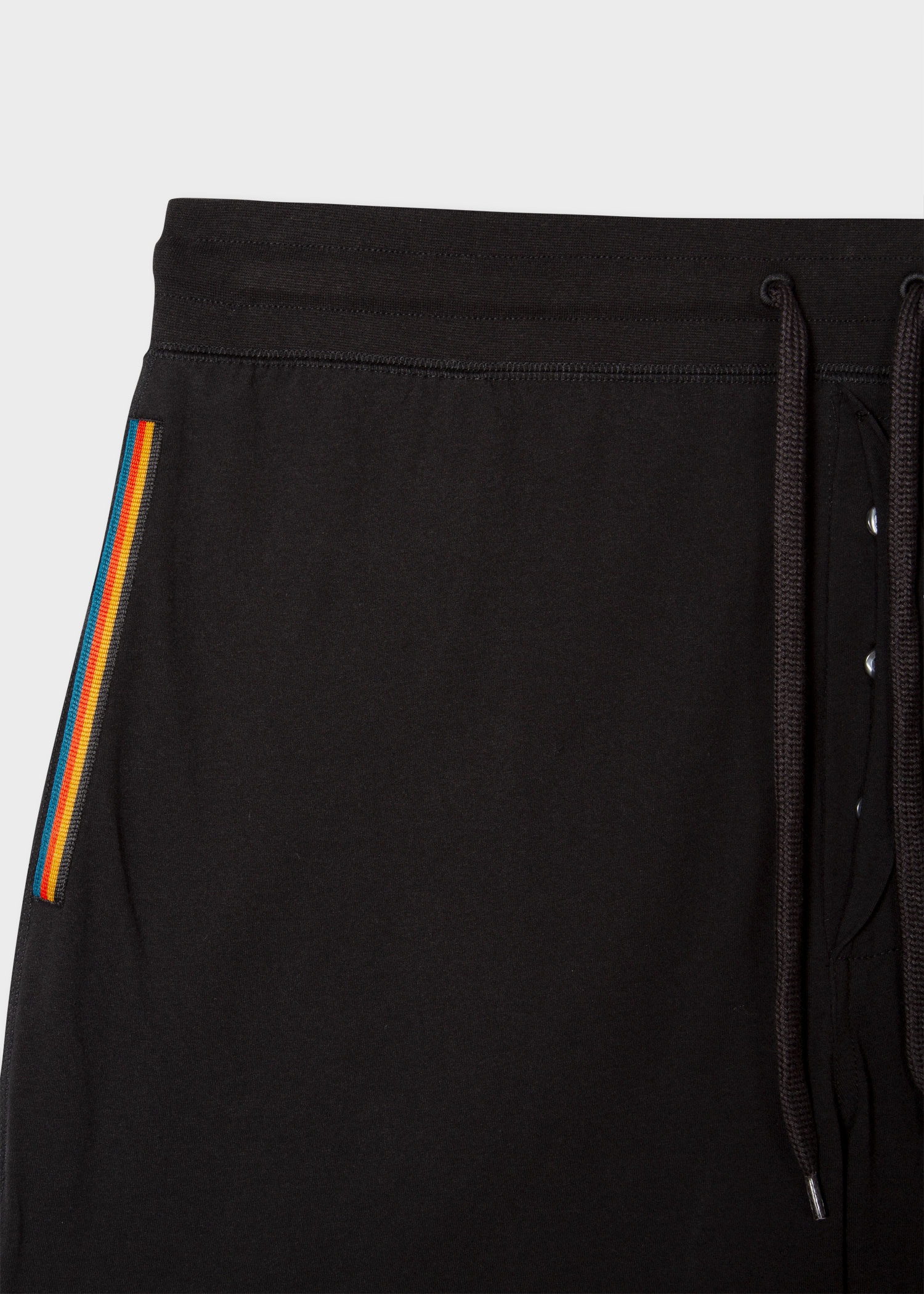 Black Jersey Cotton Lounge Shorts - 2