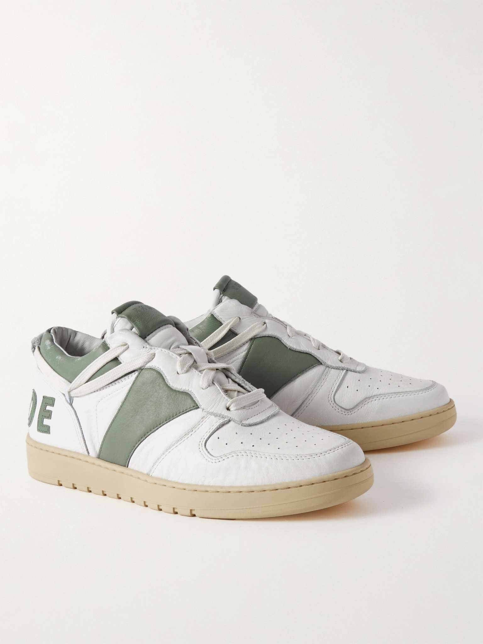 Rhecess Colour-Block Distressed Leather Sneakers - 4